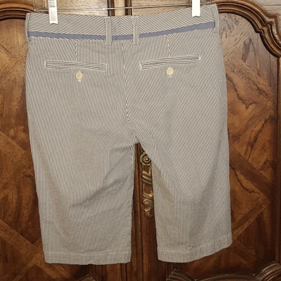 Vince. Blue and White Striped Pincord Tailored Bermuda Walking Shorts Size 2 - Picture 5 of 8